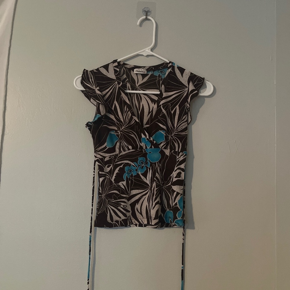 Y2k Charlotte Russe Floral Tie top